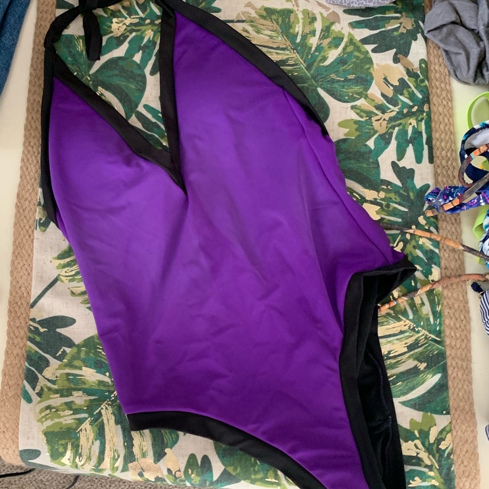 Sole East low V, high thigh swimsuit